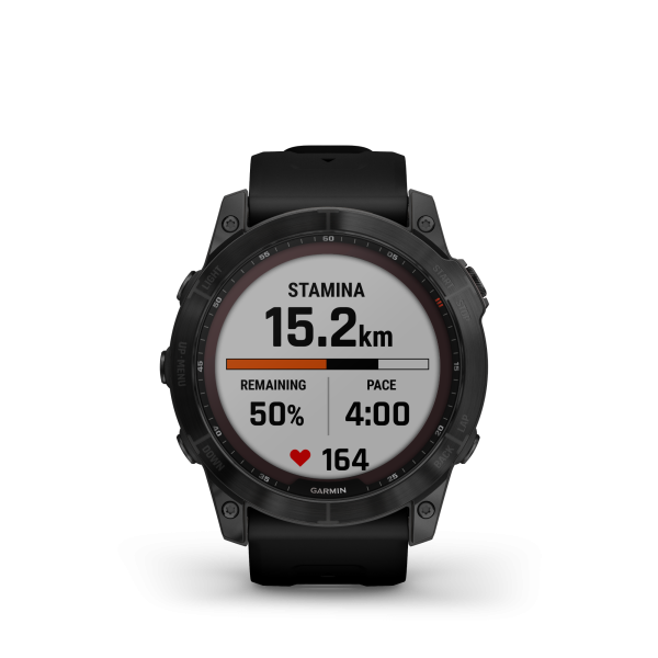 GARMIN Fenix 7X Sapphire Solar, Schwarzes DLC-Titan mit schwarzem Armband, 51mm (010-02541-23)